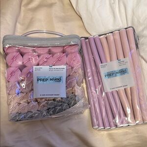 Scunci Pink and Gray foam Hair Rollers & flexi rod curler set✨💜💗